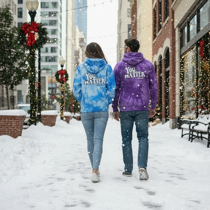 “You Matter” Blue Tie-Dye Hoodie